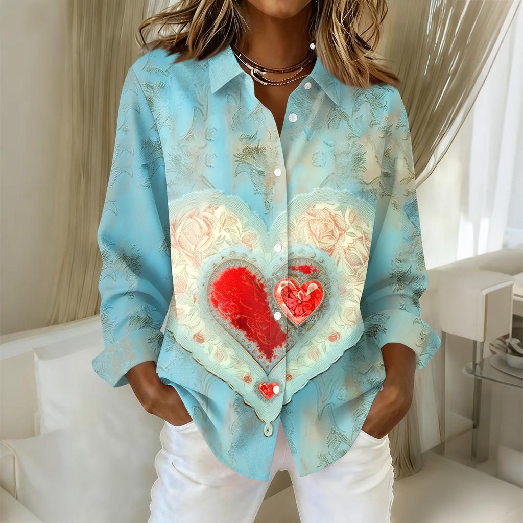 Women's Buttoned Long Sleeved Casual Regular Shirt With Collar Top