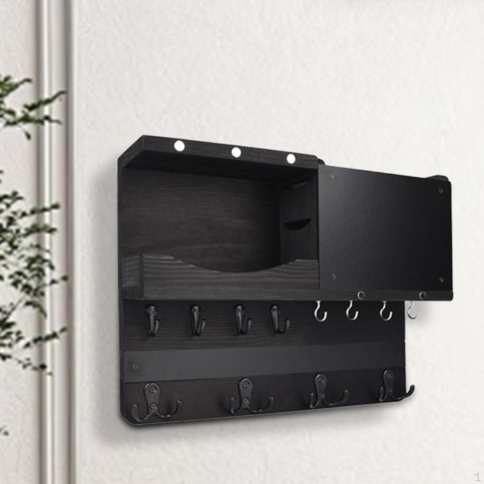

Стойка для сортировки почты Home Decor с держателем для ключей для использования в прихожей чёрный