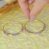 Elegant Purple Rhinestone Stud Earrings - Unique, Versatile, and Stylish Ear Jewelry with an Exaggerated Design