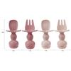 PandaEar 2 Pack Silicone Baby Suction Plates with 2 Spoons 2 Forks for Weaning Girls, Sectioned Divided Baby Weaning Plates, Toddler Dinner Plates Se