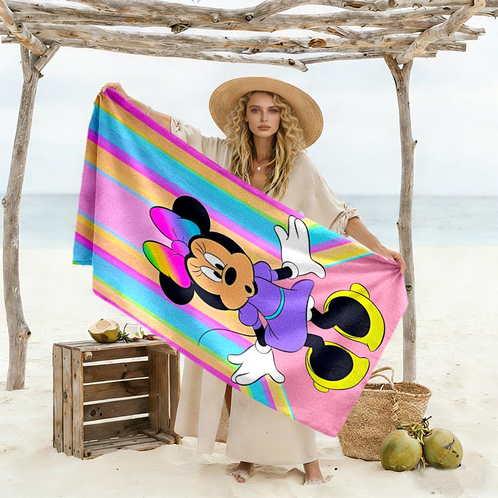 Minnie Mouse Party Decorations Beach Towel Super Soft & Absorbent Comfortable Lightweight Perfect for Traveling Yoga Camping and Swimming