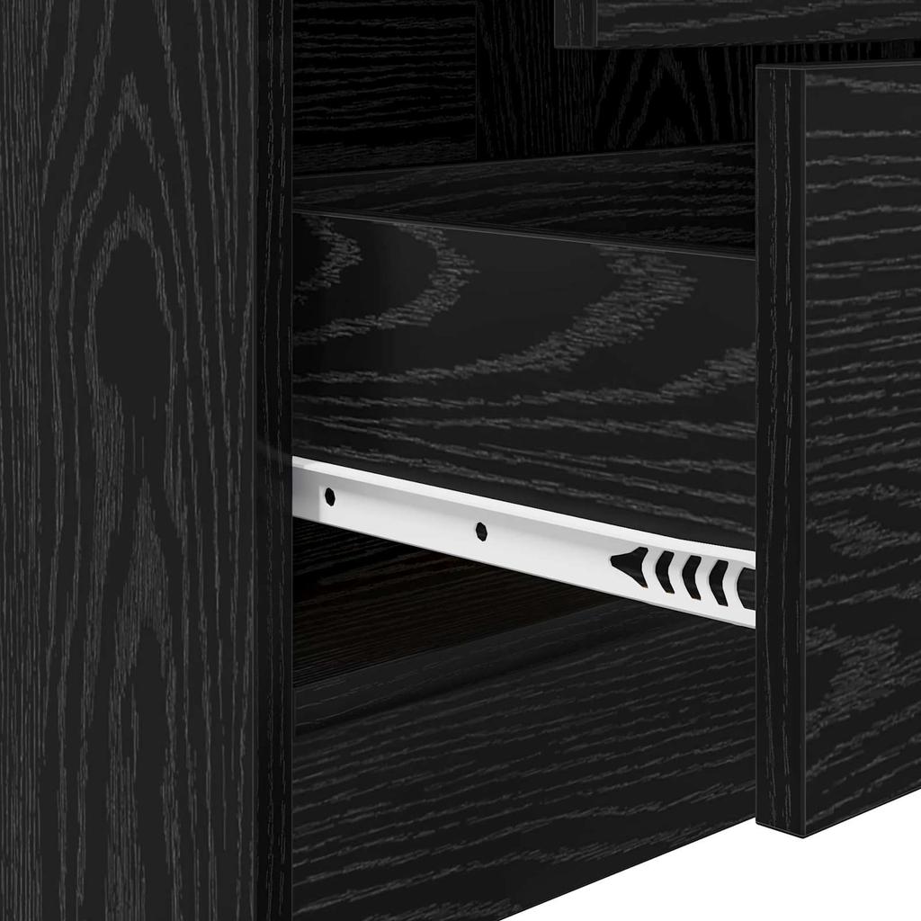 Desk with Drawers 2 pcs Black Oak Effect