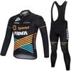 Herren Damen Radsport Trikot Trägerhose Set Atmungsaktiv Langarm Rennrad Outfit