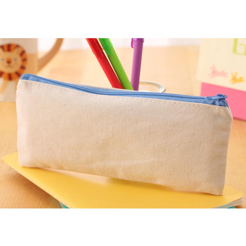 Bojin Canvas DIY Blank Pencil Case for Student Art - Perfect for Hand-Painting for Boys and Girls