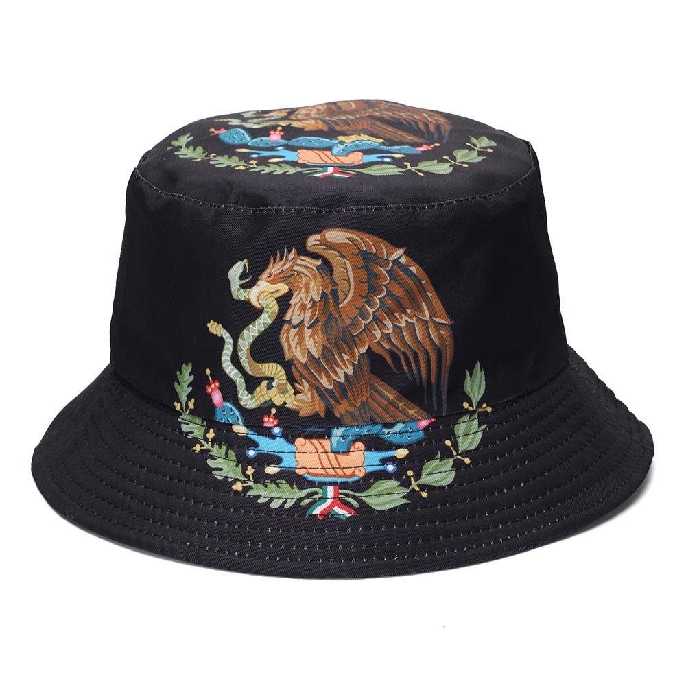 New Mexican Flag Beach Cap - Fashionable Outdoor Sun Hat for Both Men and Women with Printed Letters - Fan Hat with Basin Shape