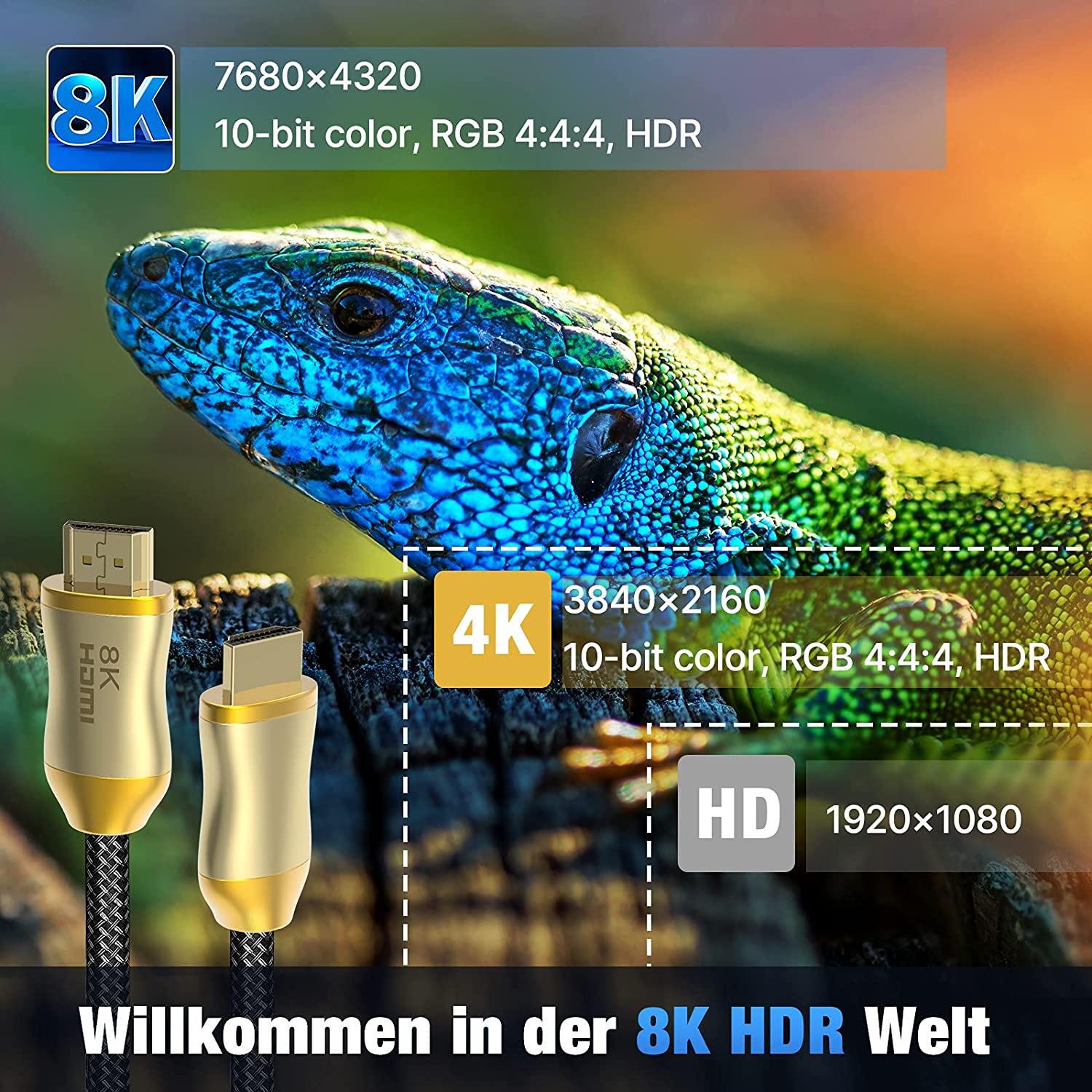 

5m 8K HDMI Cable 8K/60Hz 4K/120Hz 28AWG HDMI 2.1 Cord for PS5 XBox TV Computer Projector As Shown A