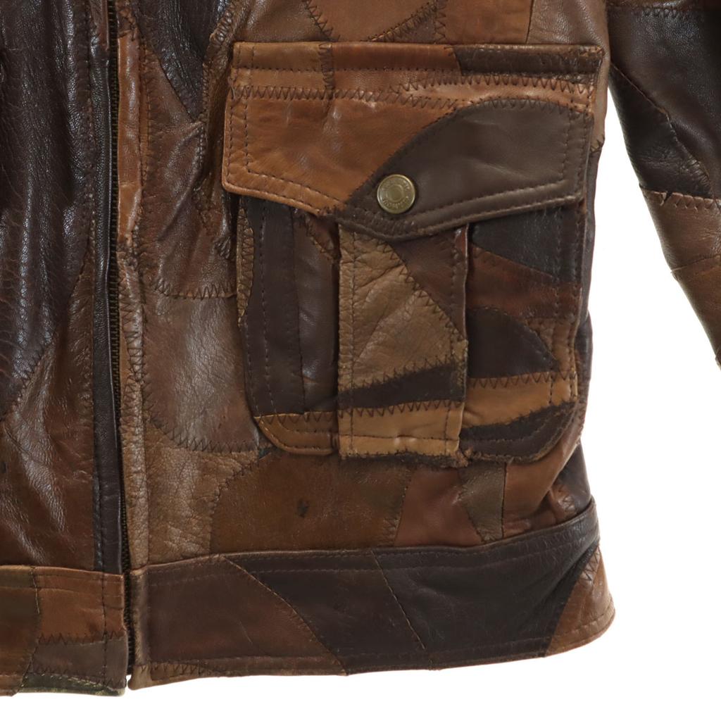 HYSTERIC LEATHER Mouton Collar Patchwork Leather Jacket Hysteric Glamor Women Used