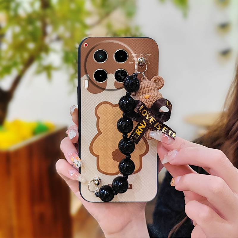 Soft Case Black Pearl Pendant Phone Case For Tecno Camon30/4G/5G/CL6/CL7 Silicone Dirt-resistant Protective Case Cartoon