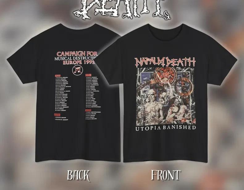 Napalm Death – Utopia Banished 1992 Tour Vintage Style Heavy Cotton Unisex Metal S