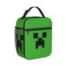 Pixel Game Creepers Thermal Insulated Lunch Bag for Work Portable Food Bag Cooler Thermal Food Box