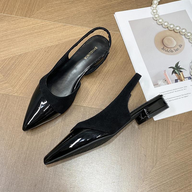 Fashion New Cover Toe Women Sandals Fashion Slip On Singbacks Shoes Eelgant Outdoor Low Heel Sandalias Shoes