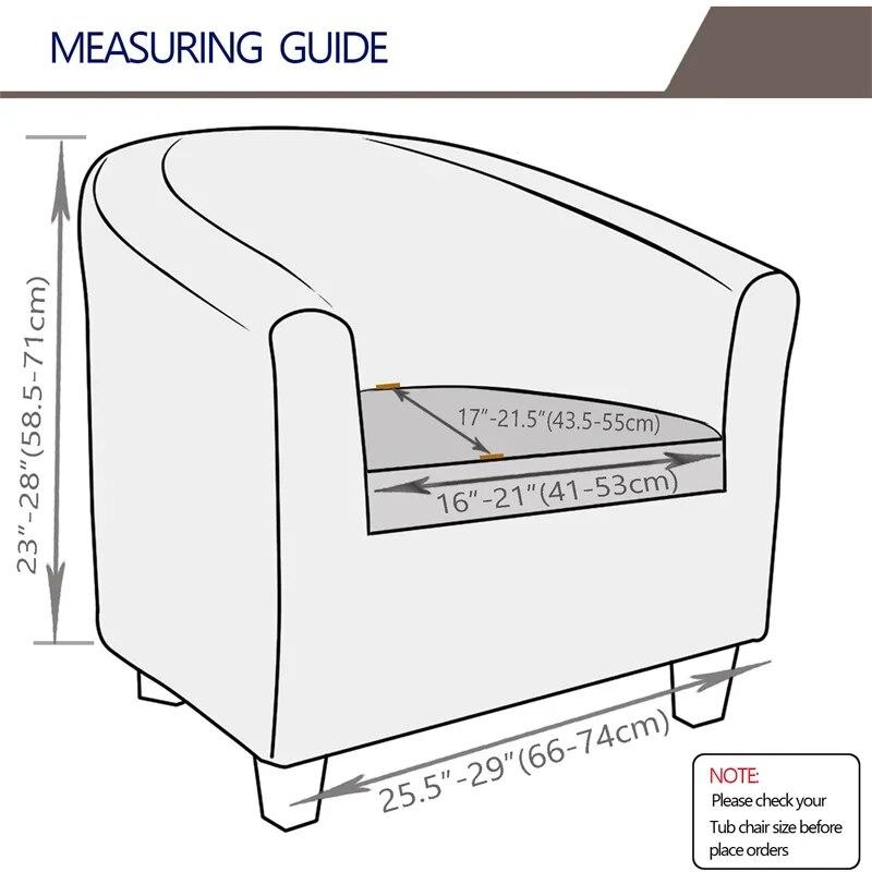 Club Chair Cover Stretch Tub Chair Slipcover Solid Color Sofa Cover Plaid Jacquard Couch Cover for Study Bar Counter Living Room