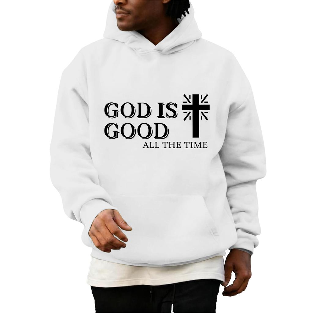 Sweatshirts For Men Christ Cross Pullover Hoodie Inspirational Graphic Long Sleeve Sweatshirt