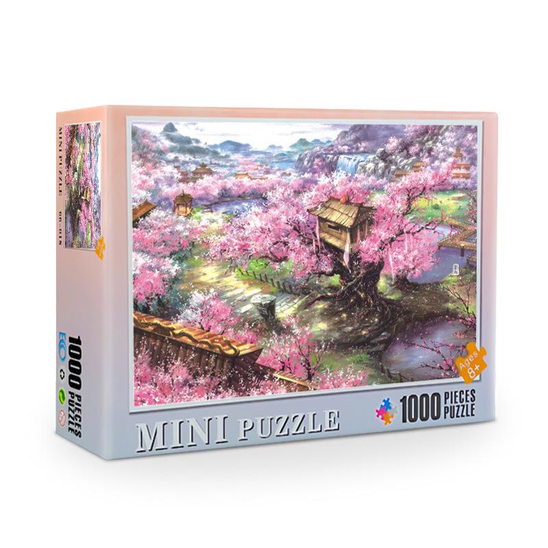 Challenging 1000-Piece Anime Landscape Puzzle: Adult Stress Relief Commemorative Edition