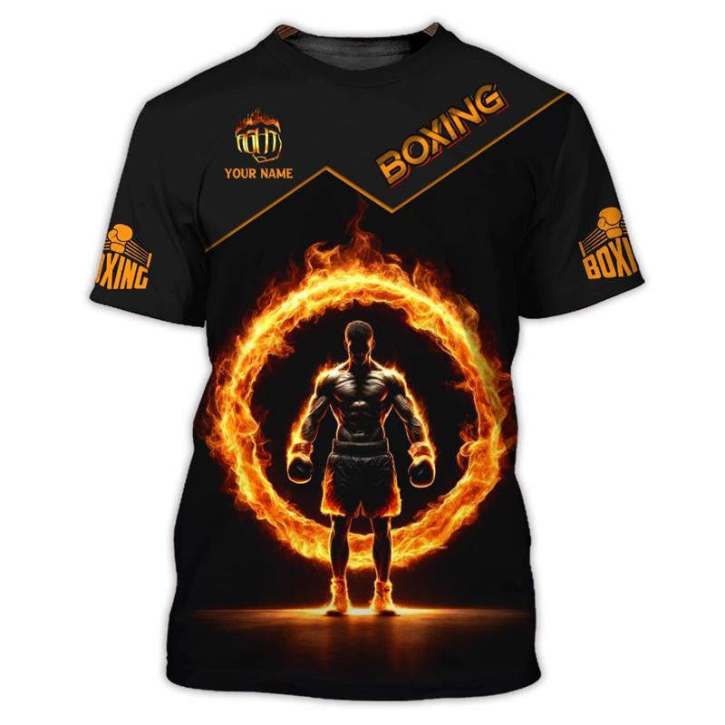 3D Printed Boxing Combat Sports T Shirt for Men Customized Pattern Tee Shirts Summer Street Loose Short Sleeve O-Neck T-shirts