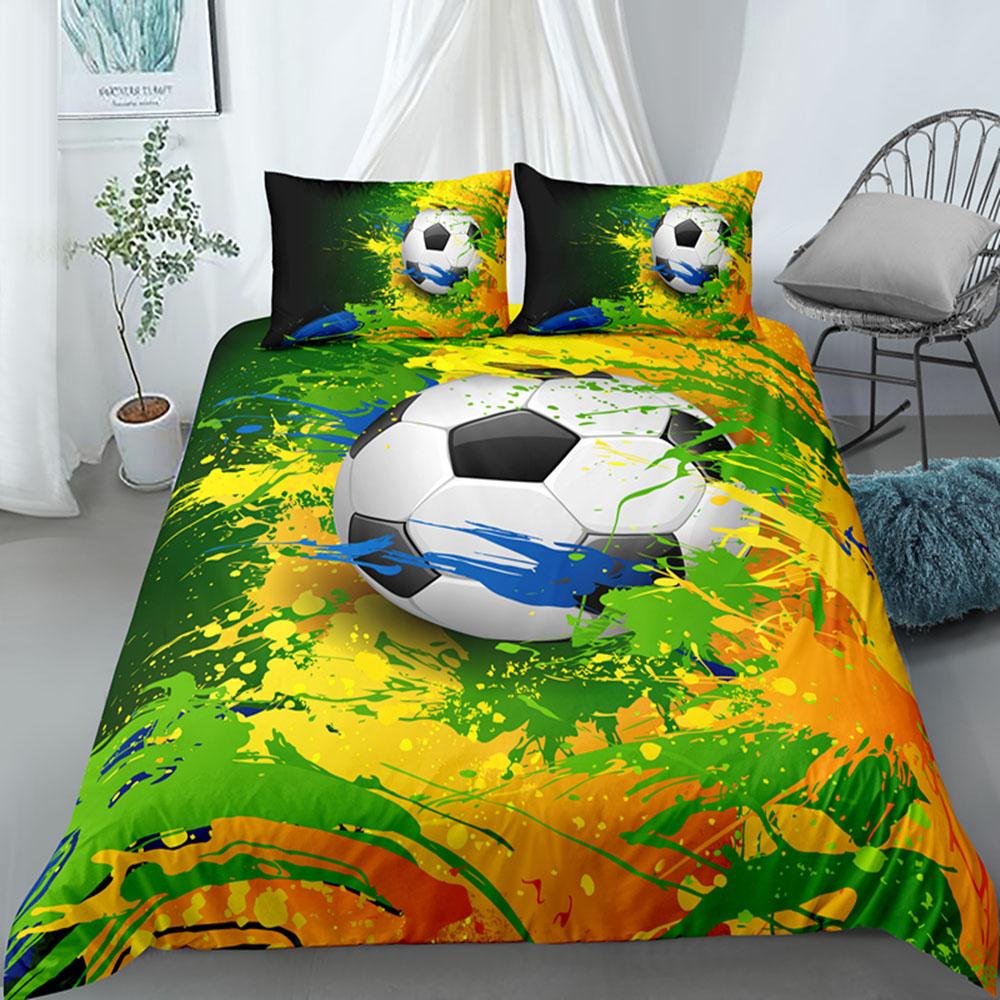Football Bedding Set Printing Pillowcase Quilt Cover Soccer Duvet Covers  Home Textiles Queen King Size Sport Theme Quilt Cover