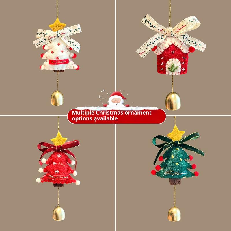 Christmas Atmosphere Pendant Gift Star Plush Bow Christmas Tree Red Pendant Wind Chime Creative Gift
