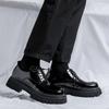 Mens Casual Patent Leather Shoes Lace-up Oxfords Shoe Business Office Formal Dress Black Tide Platform Sneakers Gentle Footwear