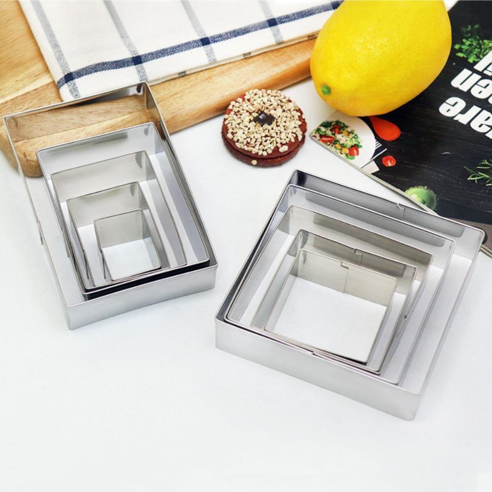 5Pcs/Set DIY Biscuit Mold Stainless Steel Fruit Cutter Durable Dough Mold  Kitchen
