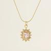 Stainless Steel Sunflower Zircon Bamboo Necklace High-grade Sporty Color-free Pendant All-match