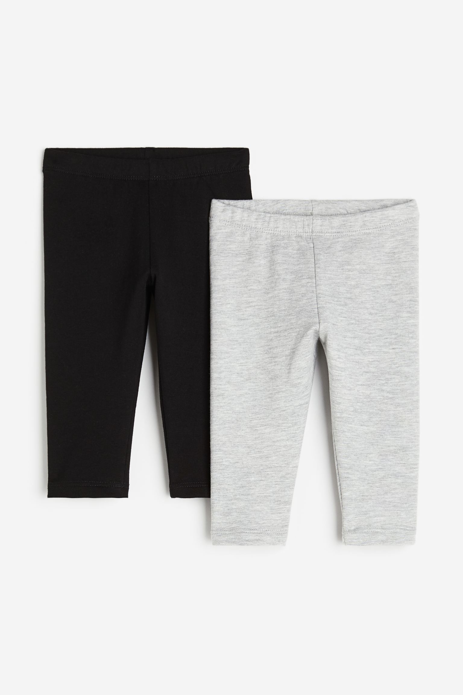 

2-pack cotton leggings with brushed inside