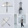 LCBXOOX Transparent Umbrella for Adults and Children, Includes Water Gun, 2-Way Design, Powerful Spray, Anti-Pinch Design, Perfect for Business and