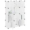 Vidaxl Cube Shelf with 12 Compartments and Doors, Transparent PP