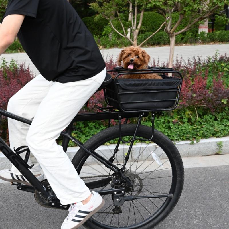 Cesto da Bicicletta per Cani 2-in-1 per Portapacchi Posteriore Trasportino per Animali Cesto Portamerci Adatto a Cani Piccoli Medi Gatti Fino a 12LBS Per Spesa Quotidiana·