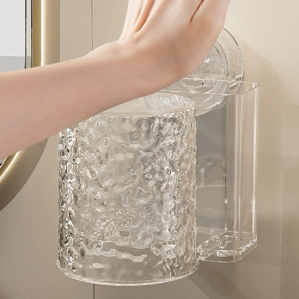 Quick-Drain Toothpaste Storage Rack Wall Mounted Toothbrush Dispenser with Cup  Home Use