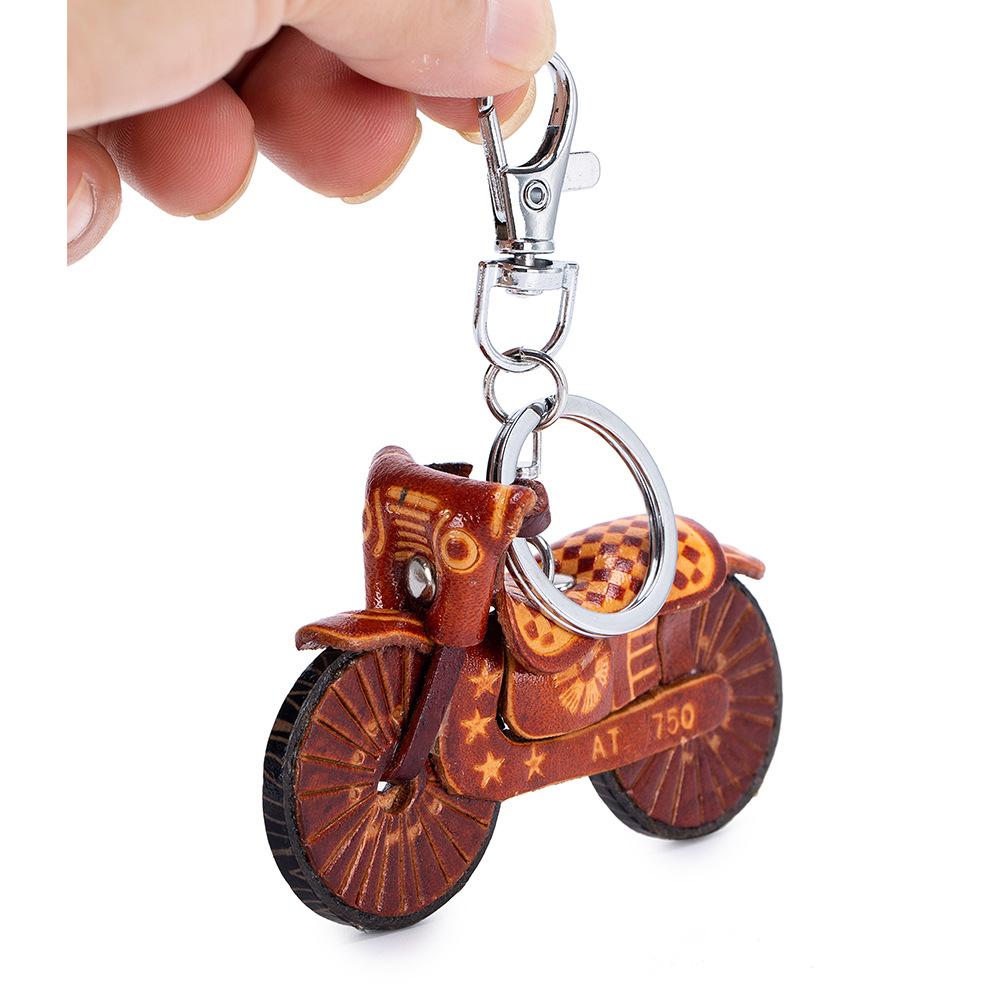 New First-layer Cowhide Mini Animal Keychain Handmade Creative Bag Pendant Car Keychain Universal