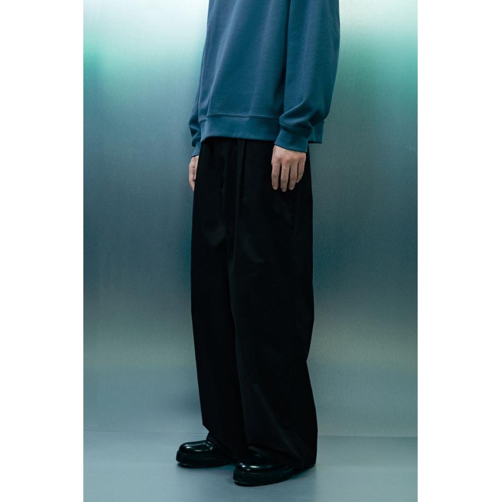 H M Twill Pants Loose Fit Black