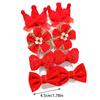 8Pcs/Set Kids Red Bows Hair Clips For Baby Girls Handmade Ribbon Bowknots Hairpins Barrettes  Year Christmas Hair Accessories