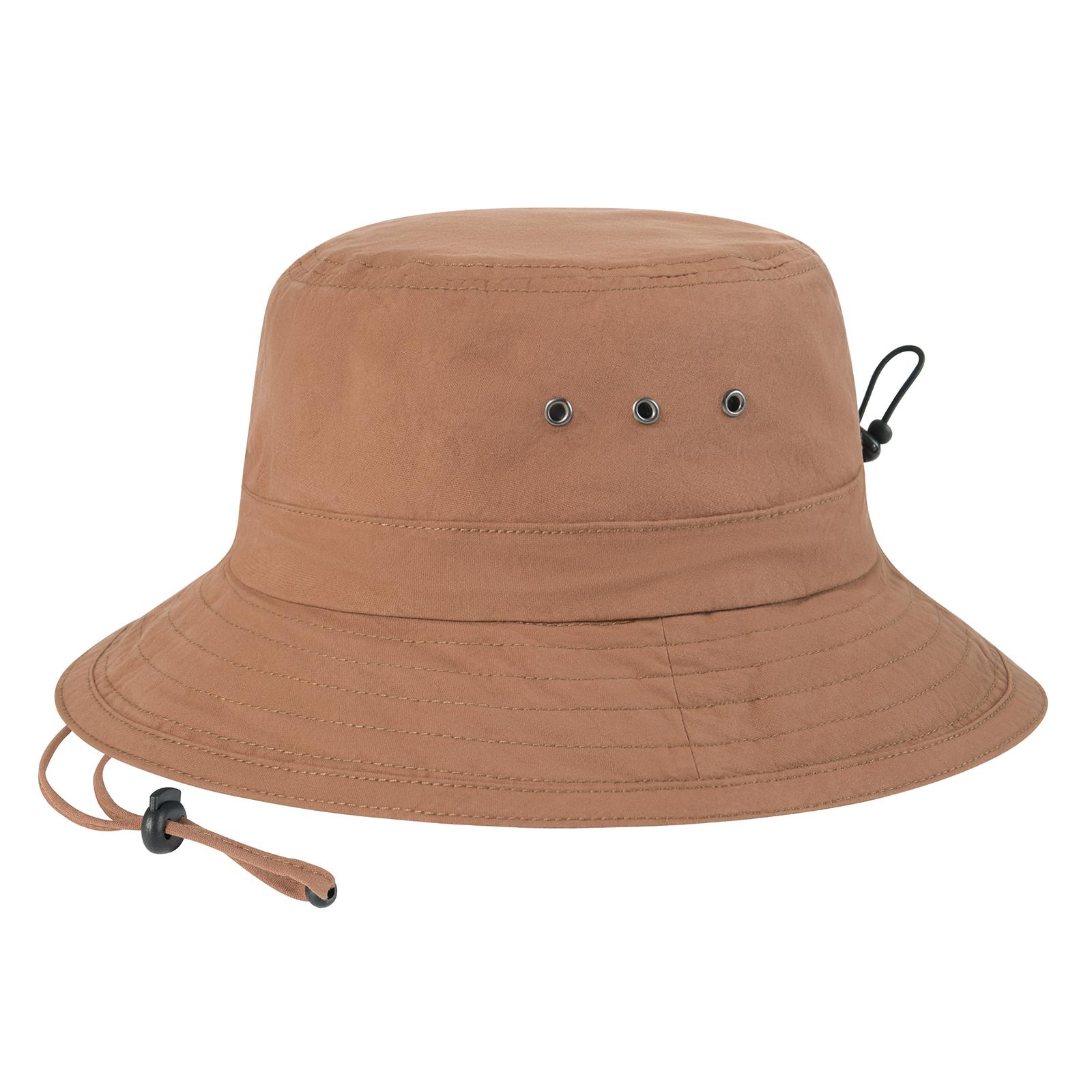 

VOBOOM Unisex Bucket Hat with Detachable Straps 100% Cotton Packable for Travel Fishing Hunting Outdoor Camp Cap for Men Women 58-60cm коричневый