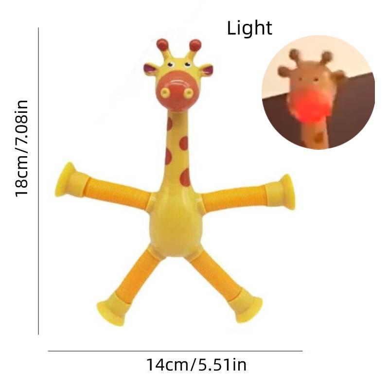 Langhals-Giraffe Stretch-Spielzeug mit Saugnapf und Leuchtfunktion