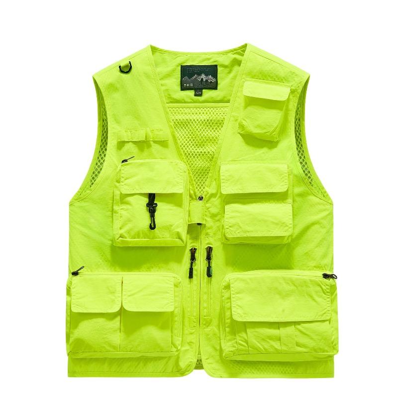 Men's Casual Outdoor Unloadable Multifunctional Reporter Travel Photography Mesh Quick Drying Fishing Vest Men