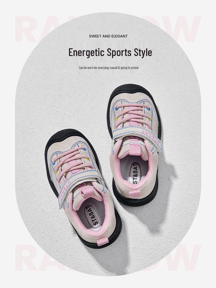 Girls' Non-Slip Running Sneakers for Big Kids - Spring/Autumn 2025 Collection, Wear-Resistant Soft Sole Hiking Shoes