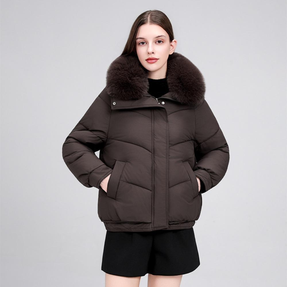 New short cotton clothes women's winter slim fashion thickened fur collar thickened warm jacket