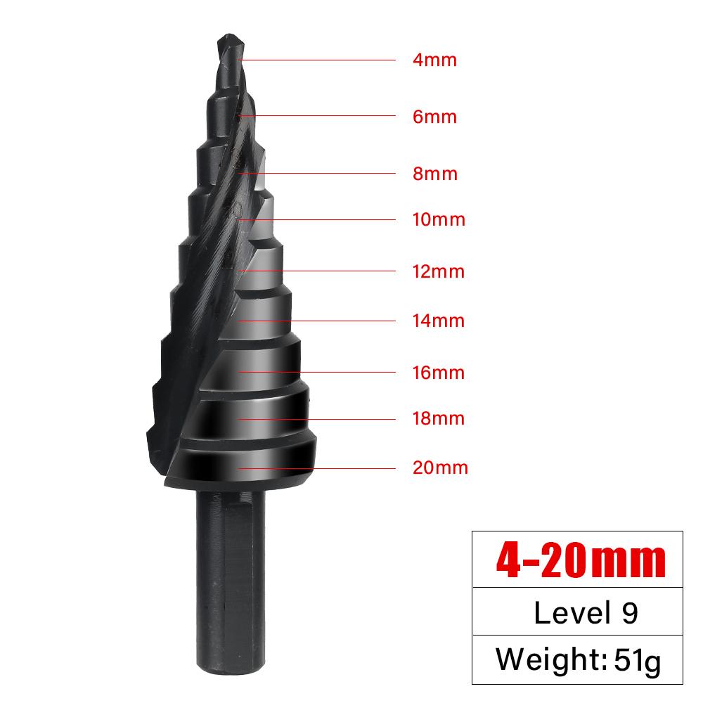 3Pcs/set 4-12mm 4-20mm 4-32mm Drilling Tools Set Titanium Coated High Speed Steel Spiral Drill Bits Wood Metal Hole Cutter Core