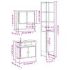 3 Piece Bathroom Furniture Set Smoked Oak Wood Based Material