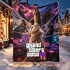 Grand Theft Auto VI Pattern Blanket for Home Decoration, Bed, Sofa, Car Travel, Camping, Suitable for All Seasons, Birthday Christmas Gift