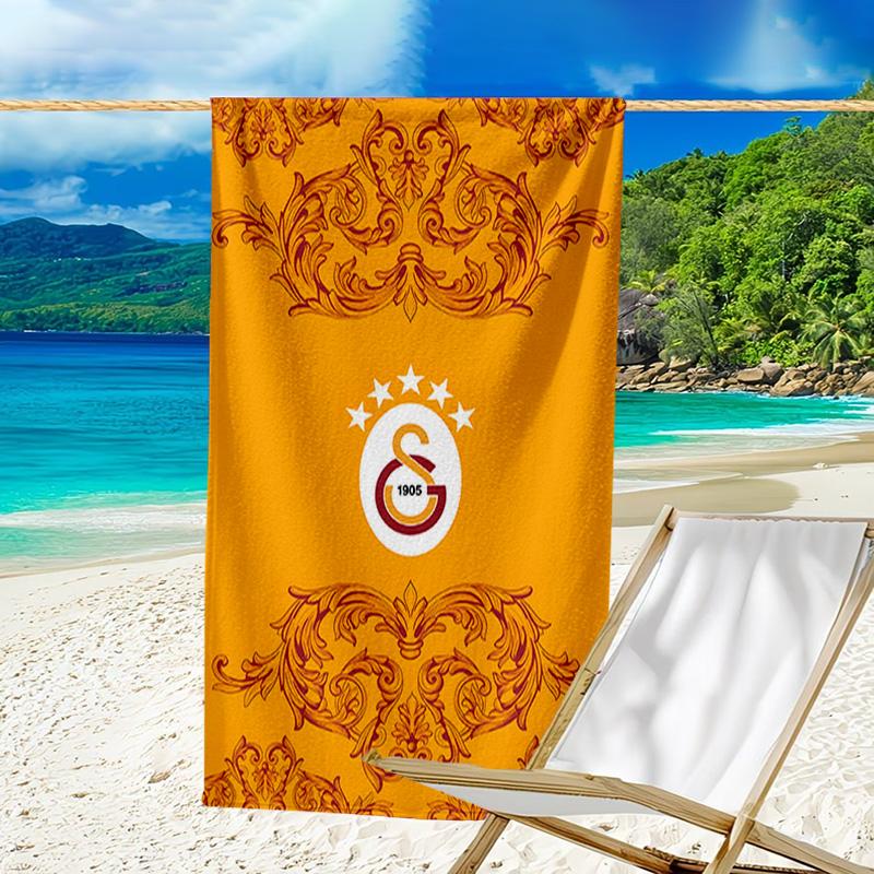1pc Football Team (13) Beach Towel, Beach and Seaside Swimming Pool Equipment, Fashion Pattern, Rectangular, Travel Essentials