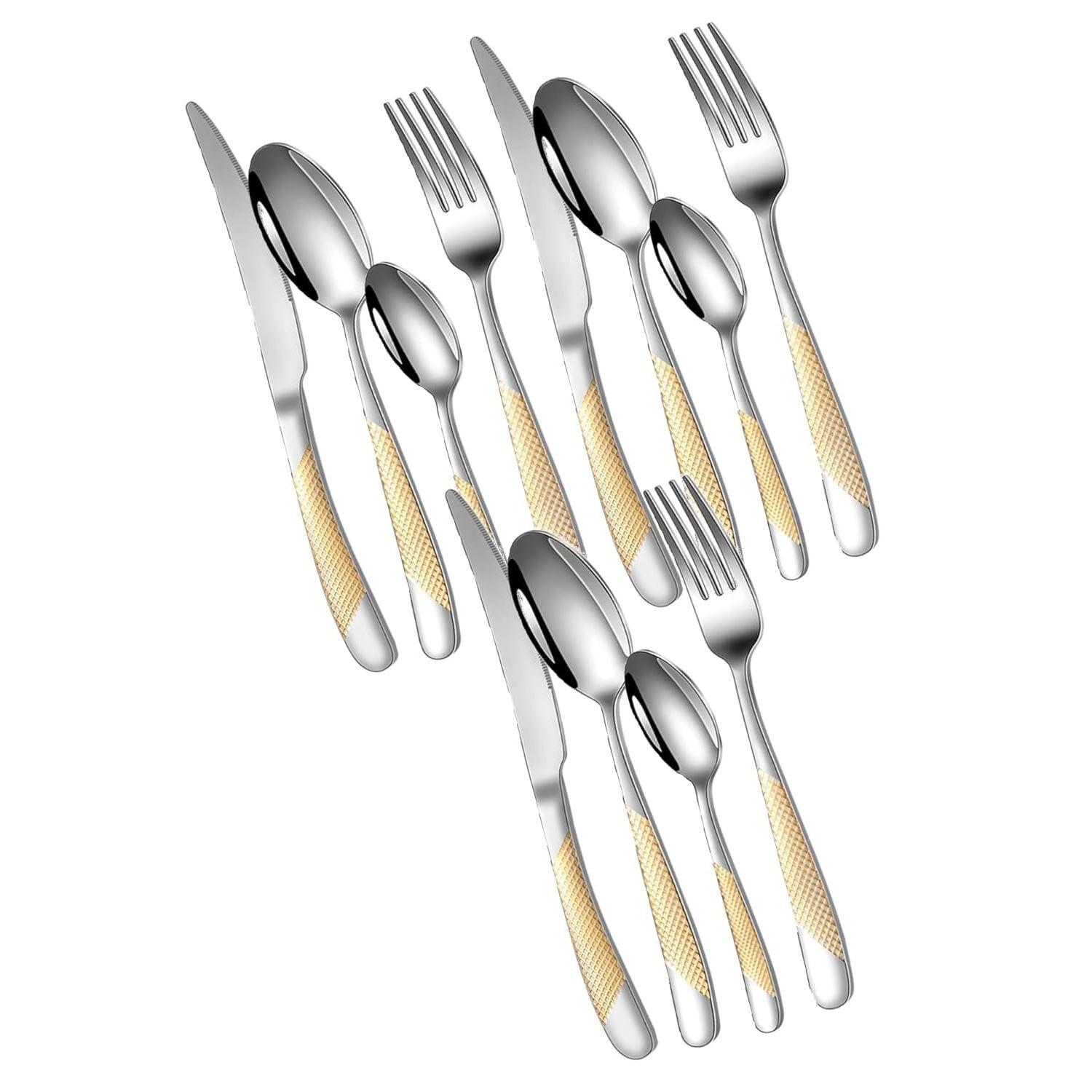 

Набор столовых приборов из нержавеющей стали с золотым покрытием зеркальной полировки - Медные столовые приборы Розовое золото