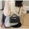 Ielgy Fashionable Woven Bag Hand-Carrying Square Box Lunch Box Bag Portable Shoulder Messenger Bag