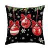 1/4Pcs Black Christmas Pillowcase, Snowflake Bow Christmas Ball Cushion Cover, Snowman Cardinals Holly Leaf Pattern Pillow Cover