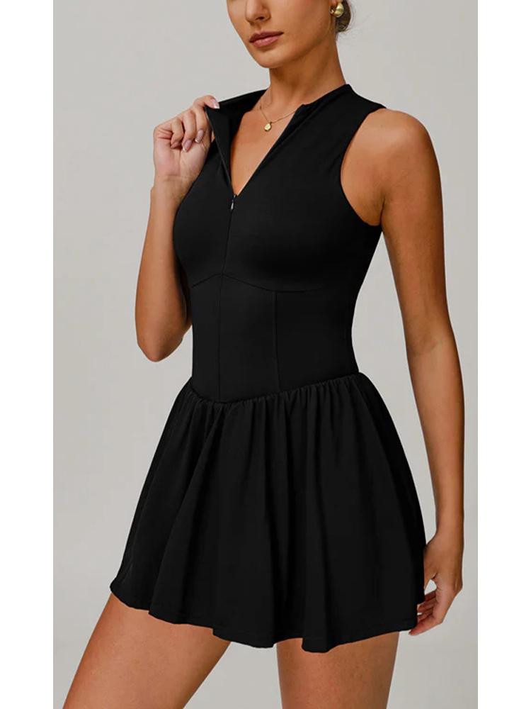 

Bingse Женское весенне-летнее спортивное платье-двойка для гольфа и бега - Юбка для бадминтона с защитой от просвечивания L чёрный