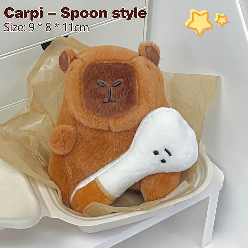 

Chef Capybara Plush Toy Keychain Cartoon Soft Stuffed Doll Pendant Car Key Ring Backpack Bag Decor Kid Gift