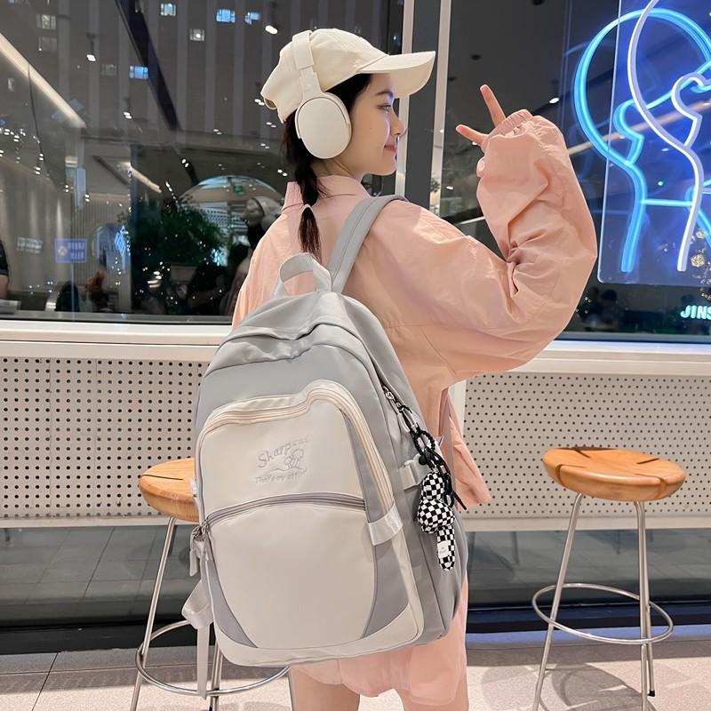 Color Matching Ins College Style Student Schoolbag Summer New Junior High School Student Backpack