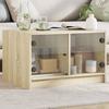 VidaXL Coffee Table with Glass Doors Sonoma Oak 68x50x42 Cm 836366