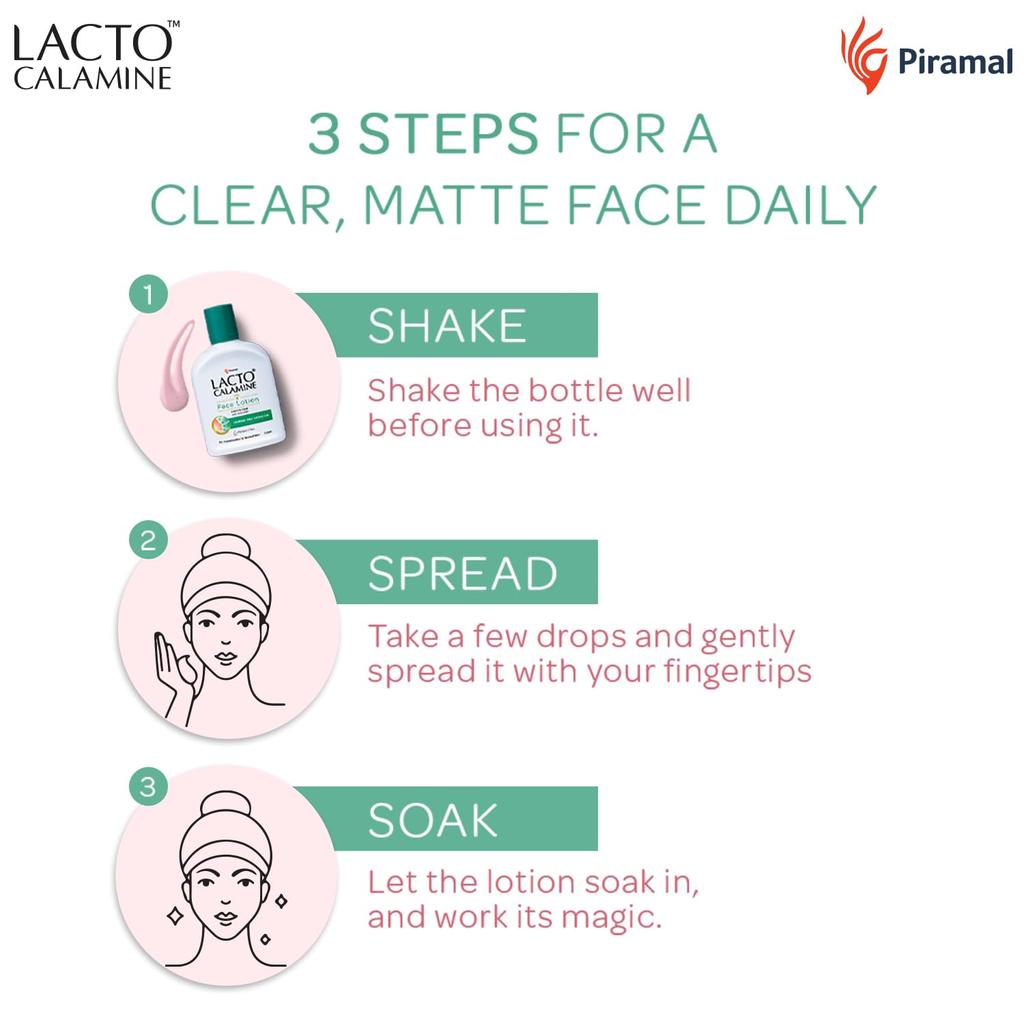 Lacto Calamine Face Lotion Kaolin Clay & Aloe Vera 60ml Pack of 2 Daily Moisturizer for Combination Normal Skin Controls Oil
