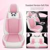 Universal Linen Cartoon Panda Car Seat Cushion Set for All-Season